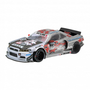 Машинка Premium Kaido House x MiNI GT Nissan Skyline GT-R (R34) Kaido Star Racing V1 1:64 KHMG197 Silver - Retromagaz