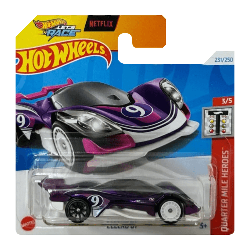 Машинка Базовая Hot Wheels Celero GT Super Treasure Hunt STH Quarter Mile Heroes 1:64 HTF42 Purple - Retromagaz