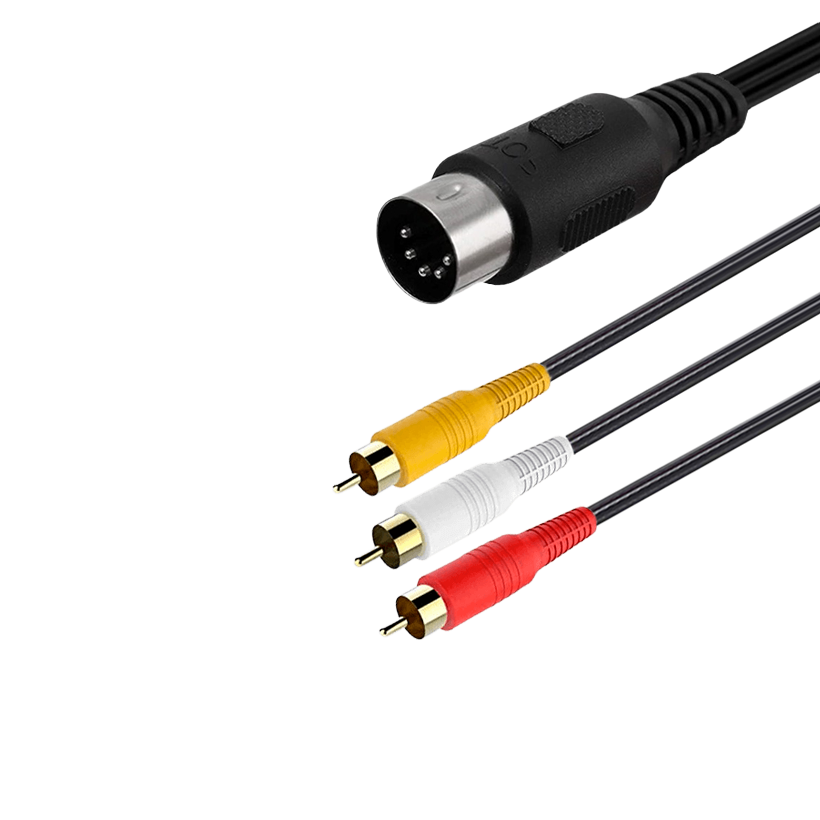 Кабель RMC Mega Drive 1 Composite 3RCA - AV Multi Out Black 1.8m Новий - Retromagaz