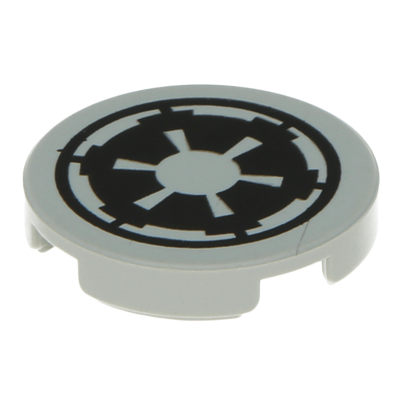 Плитка 2шт Lego Круглая Декоративная with SW Imperial Logo Pattern 2 x 2 4150ps5 4225835 Light Bluish Grey Б/У - Retromagaz