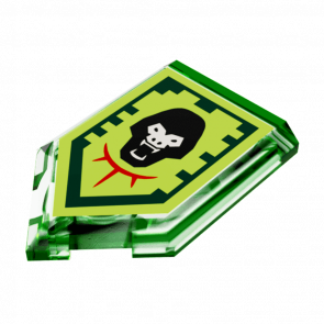 Плитка Lego Модифицированная Декоративная Pentagonal Nexo Power Shield Pattern Gorilla Roar 2 x 3 22385pb058 6174118 Trans-Bright Green 4шт Б/У