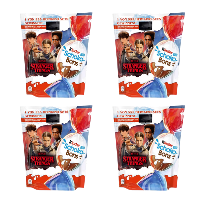 Набір Цукерки 4шт Kinder Choco Bons Stranger Things Дивні Дива 200g - Retromagaz