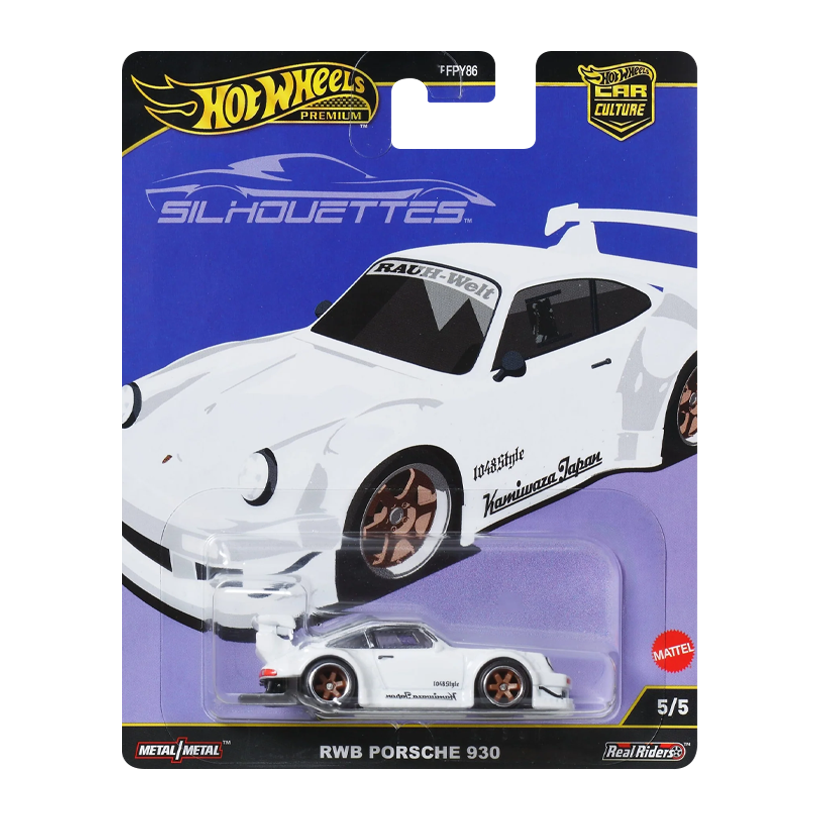 Машинка Premium Hot Wheels Porsche RWB Porsche 930 Silhouettes 1:64 JBK58 White - Retromagaz