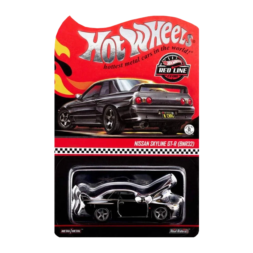 Машинка Premium Hot Wheels Nissan Skyline GT-R (BNR34) Red Line Club RLC 1:64 JJY54 Black - Retromagaz