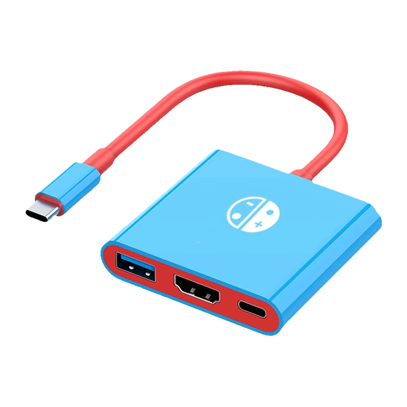 Адаптер Проводной RMC Switch USB-C Hub Red Blue Новый - Retromagaz