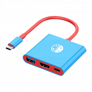 Адаптер Дротовий RMC Switch USB-C Hub Red Blue Новий - Retromagaz