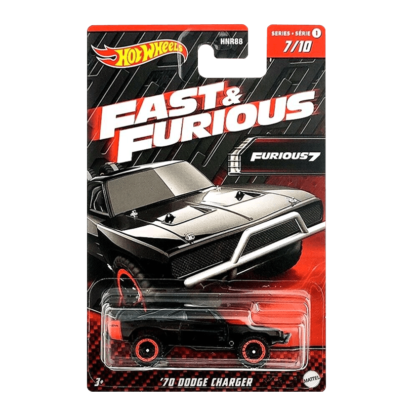 Тематическая Машинка Hot Wheels '70 Dodge Charger Fast & Furious 1:64 HNR97 Black - Retromagaz