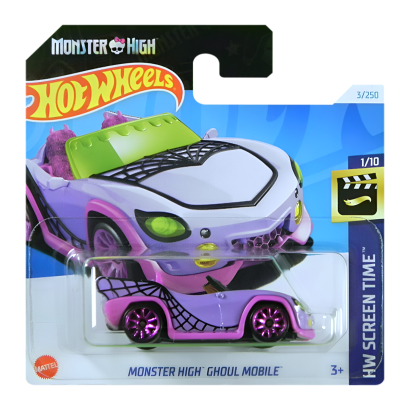 Машинка Базова Hot Wheels Monster High Ghoul Mobile Screen Time 1:64 HRY45 Purple - Retromagaz