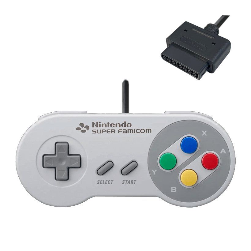 Геймпад Дротовий Nintendo SNES SHVC-005 FAT Japan Style Grey 1.5m Б/У - Retromagaz