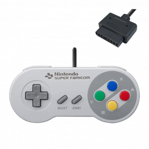 Геймпад Проводной Nintendo SNES SHVC-005 FAT Japan Style Grey 1.5m Б/У - Retromagaz
