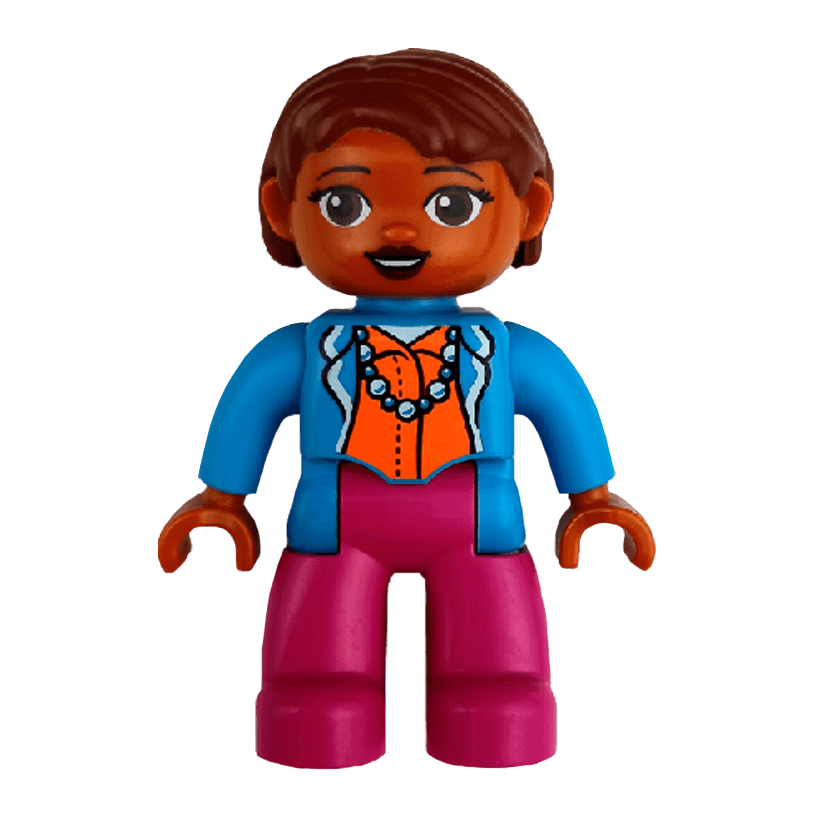Фигурка Lego Girl Magenta Legs Medium Blue Top Duplo 47394pb190a Б/У - Retromagaz