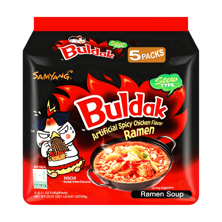 Набор Лапша 5шт Samyang Buldak Hot Chicken Stew Type (Куриный Суп) Острая 145g - Retromagaz