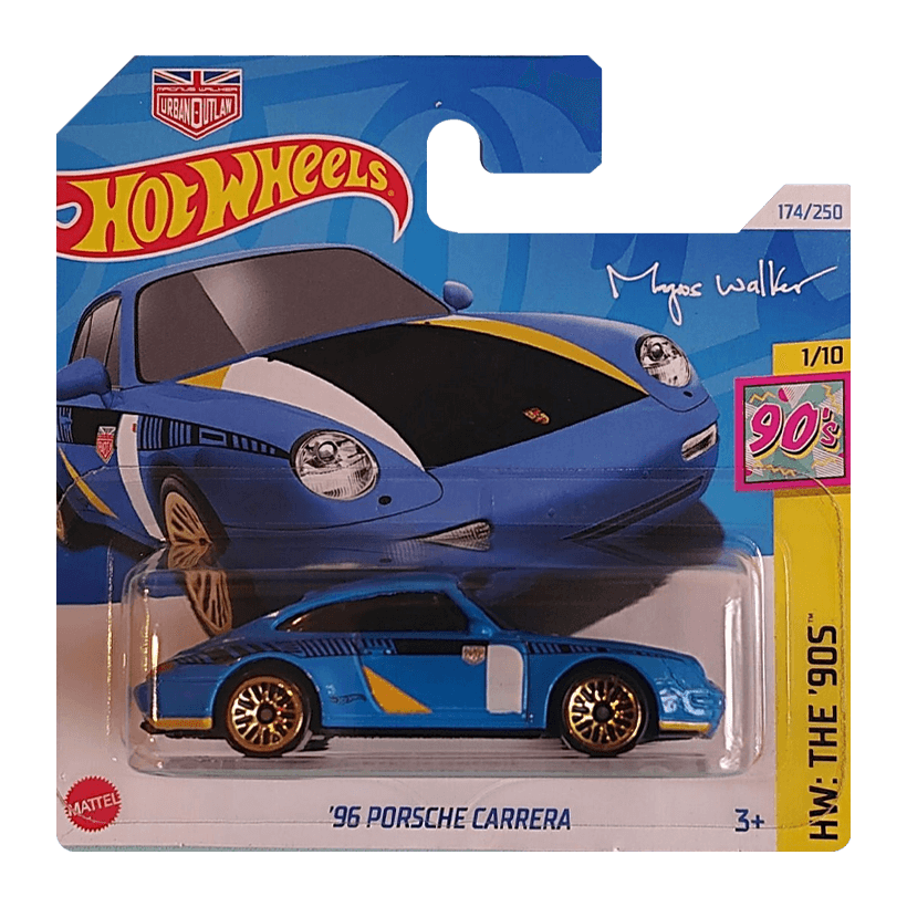 Машинка Базовая Hot Wheels Porsche '96 Porsche Carrera Magnus Walker The `90S 1:64 HTB03 Blue - Retromagaz