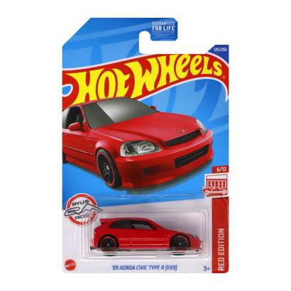 Машинка Базовая Hot Wheels '99 Honda Civic Type R (EK9) Red Edition 1:64 HCY63 Red - Retromagaz