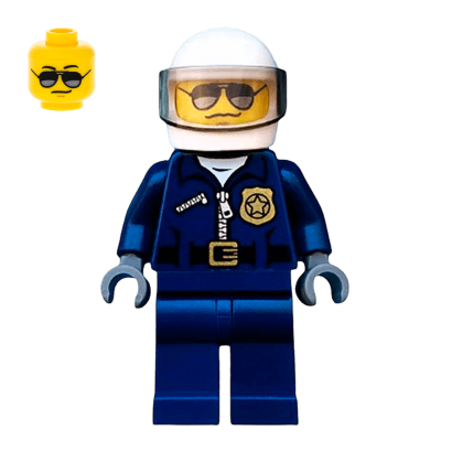 Фігурка Lego Police 973pb1547 Helicopter Pilot City cty0487a Б/У - Retromagaz