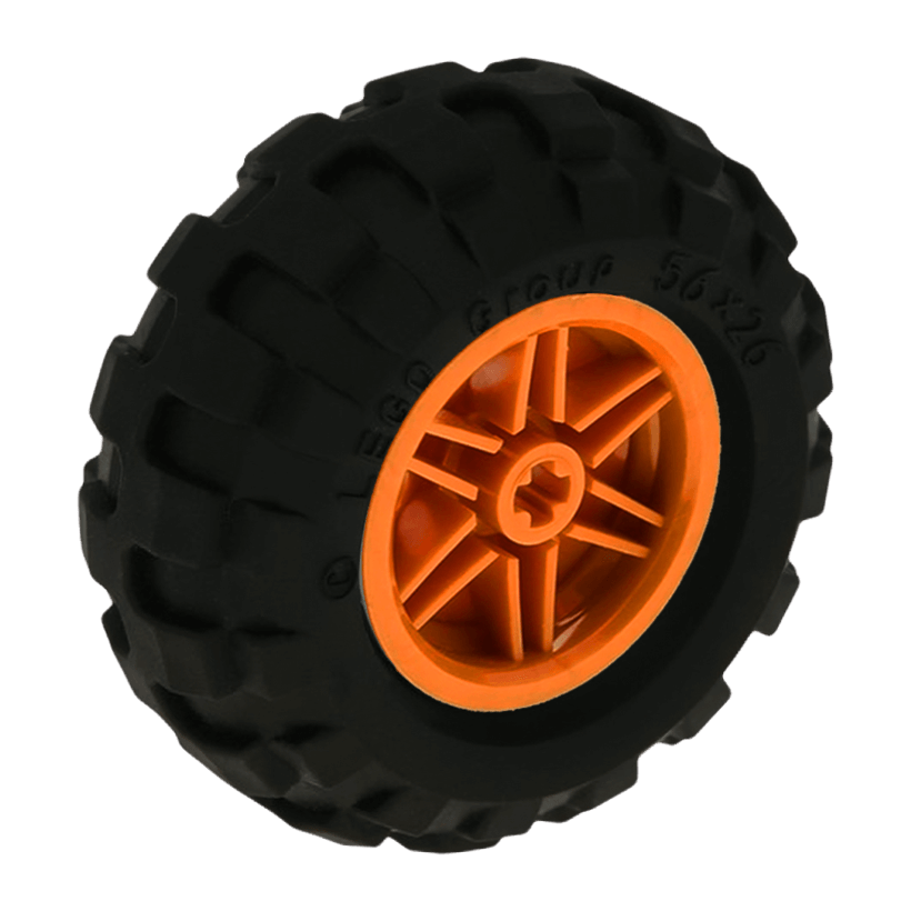 Колесо 2шт Lego Збірне 30.4mm D. x 20mm 56145c02 55976 4539910 6207477 4297209 6495636 Orange Б/У - Retromagaz
