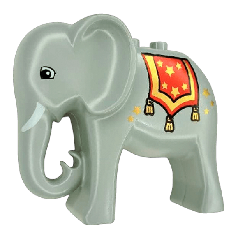 Фигурка Lego Animals Elephant with Eyes Squared White Duplo 31159c01pb04 31160c01pb04 Б/У - Retromagaz