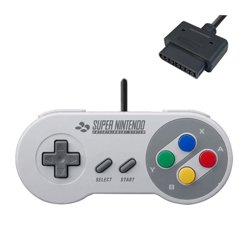 Геймпад Дротовий Nintendo SNES SNSP-005 FAT Europe Grey 2.3m Б/У - Retromagaz