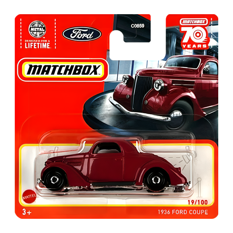 Машинка Велике Місто Matchbox 1936 Ford Coupe Showroom 1:64 HLC76 Red - Retromagaz