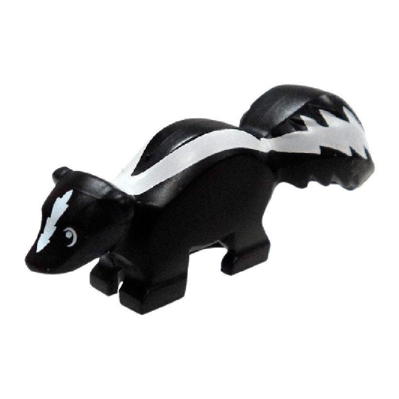 Фігурка Lego Земля Skunk with White Markings Pattern Animals 24066pb01 6131182 6215495 Black Б/У - Retromagaz