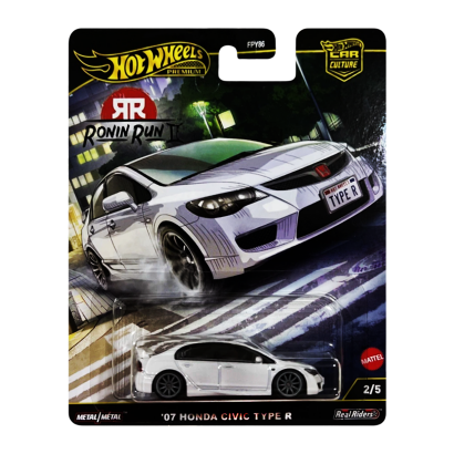 Машинка Premium Hot Wheels '07 Honda Civic Type R II Ronin Run 1:64 JBK53 White - Retromagaz