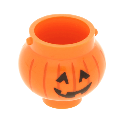 Інше Lego Pot Small with Handle Holders and Pumpkin Jack O' Lantern with Angular Eyes Pattern 98374pb02 6122120 Orange Б/У - Retromagaz