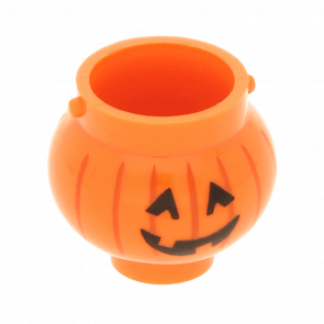 Інше Lego Pot Small with Handle Holders and Pumpkin Jack O' Lantern with Angular Eyes Pattern 98374pb02 6122120 Orange Б/У - Retromagaz