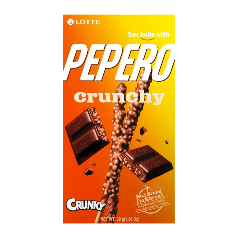 Палочки Lotte Покі Pepero Crunchy з Хрусткими Кульками 39g - Retromagaz