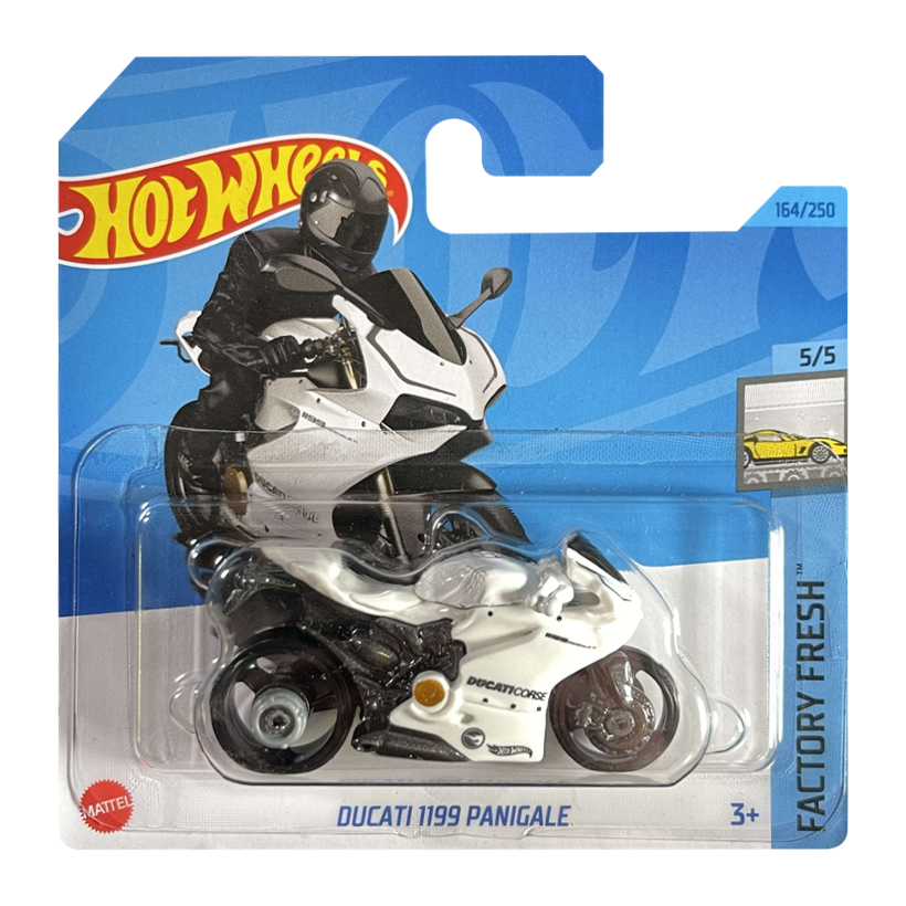 Машинка Базовая Hot Wheels Ducati 1199 Panigale Treasure Hunts Factory Fresh 1:64 HKL05 White - Retromagaz