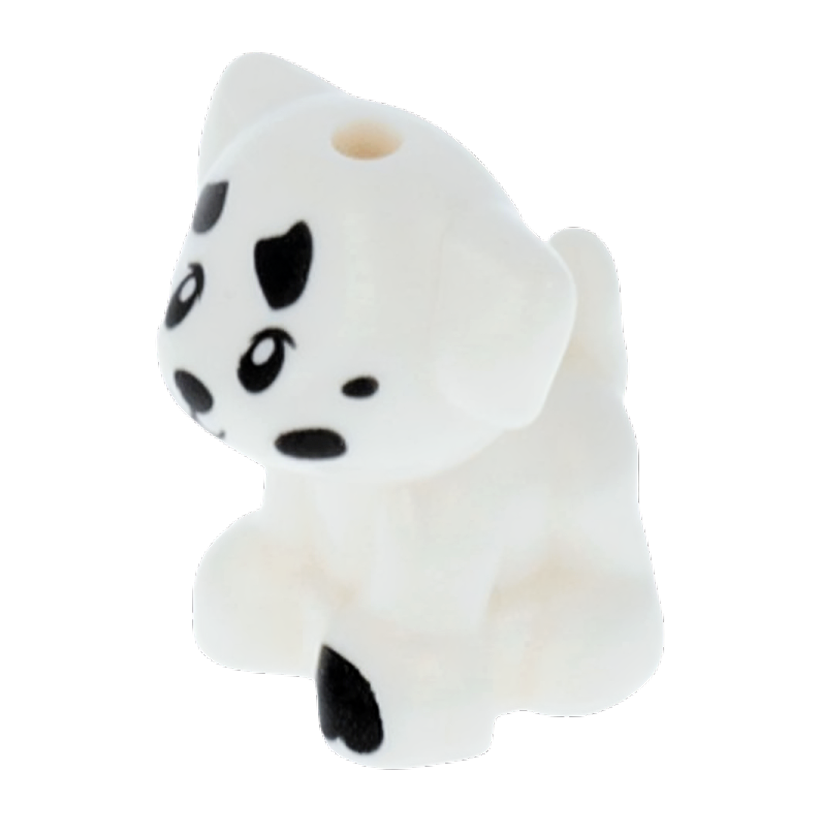 Фігурка Lego Земля Dog Friends Puppy Standing Small with Black Paw and Spots Pattern Elliot Animals 69901pb02 White Б/У - Retromagaz
