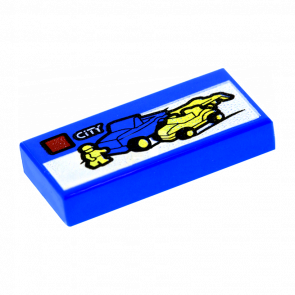 Плитка Lego Декоративная with Groove with Lego Dune Buggy Transporter and 'CITY' Set Box Pattern 1 x 2 3069bpb0387 6120262 Blue 4шт Б/У - Retromagaz