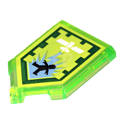 Плитка Lego Pentagonal Nexo Power Shield Orbital Strike Модифікована Декоративна 2 x 3 22385pb097 6171963 6245481 Trans-Bright Green 4шт Б/У - Retromagaz
