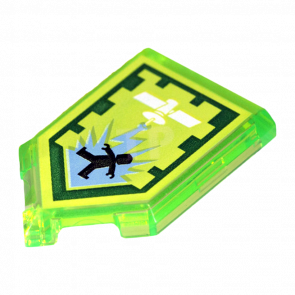 Плитка Lego Модифікована Декоративна Pentagonal Nexo Power Shield Orbital Strike 2 x 3 22385pb097 6171963 6245481 Trans-Bright Green 4шт Б/У - Retromagaz