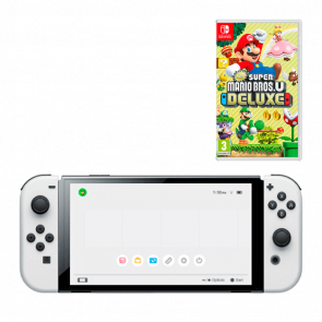 Набор Консоль Nintendo Switch OLED Model HEG-001 64GB White Новый + Игра New Super Mario Bros. U Deluxe Набор Консоль Nintendo Switch OLED Model HEG-001 64GB White Новый + Игра New Super Mario Bros. U Deluxe - Retromagaz