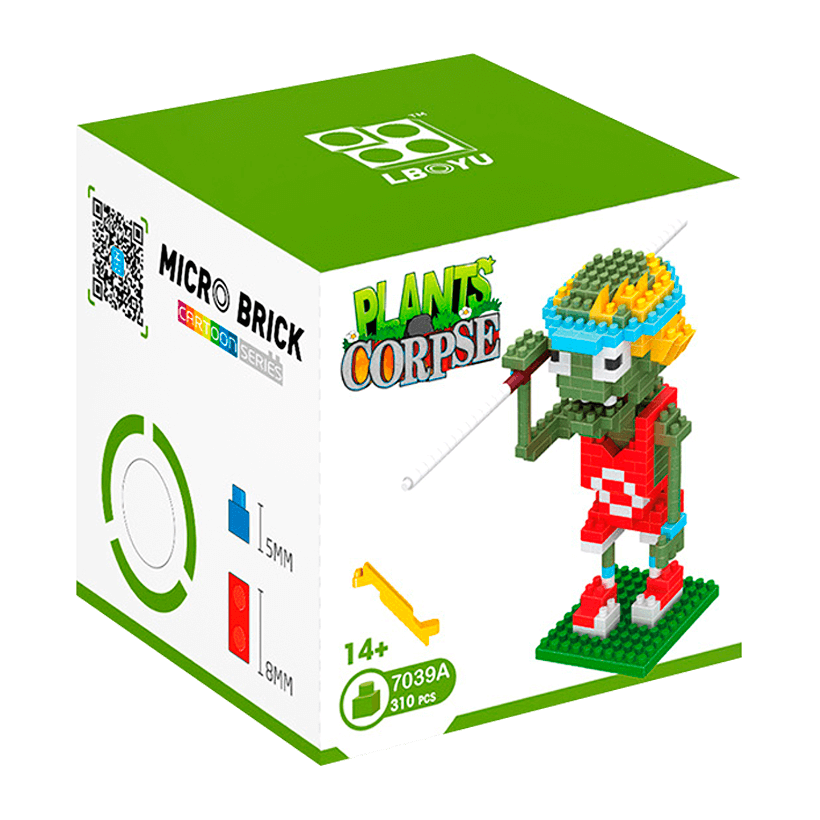Набір Micro Brick Pole Vaulting Zombie 7039A Plants vs. Zombies Новий - Retromagaz