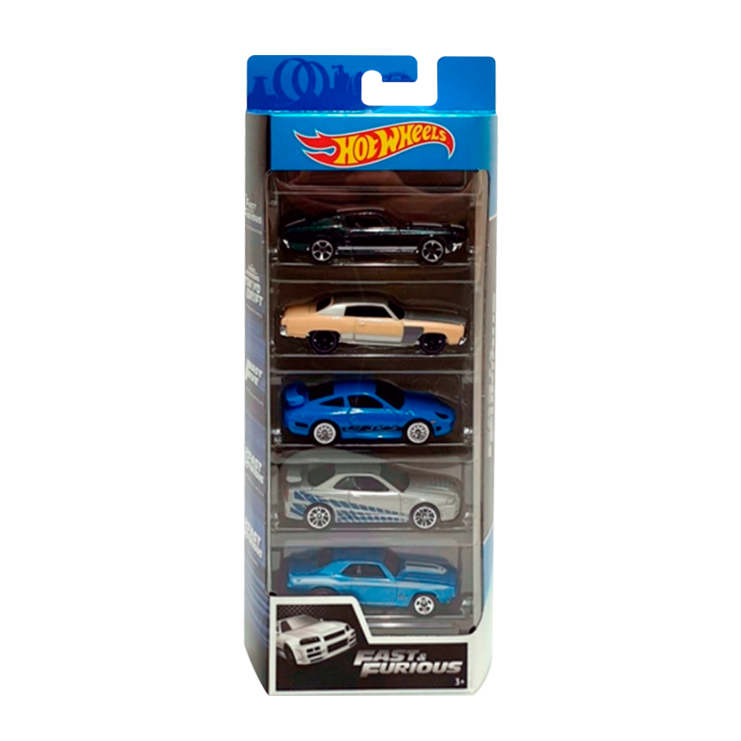 Машинка Базовая 5шт Hot Wheels Mustang / Monte Carlo / Porsche 911 / Nissan Skyline / Camaro Fast & Furious 1:64 GHP55 GMG69 Silver - Retromagaz