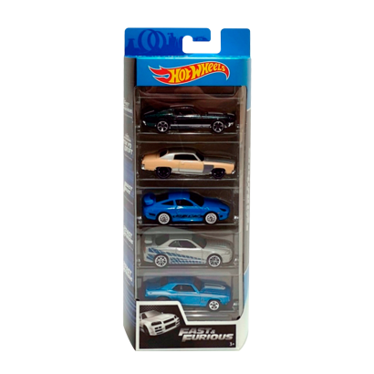 Машинка Базова Hot Wheels Mustang / Monte Carlo / Porsche 911 / Nissan Skyline / Camaro Fast & Furious 1:64 GHP55 GMG69 Silver 5шт - Retromagaz