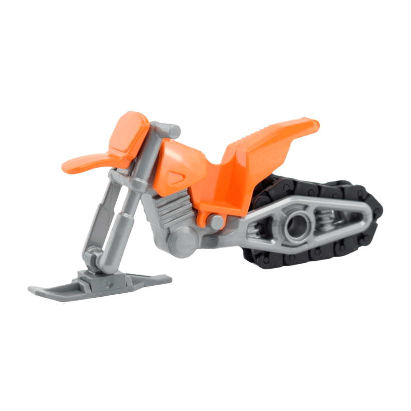 Транспорт Lego Мотоцикл Snowmobile with Flat Silver Chassis 50860c09 Orange Б/У - Retromagaz