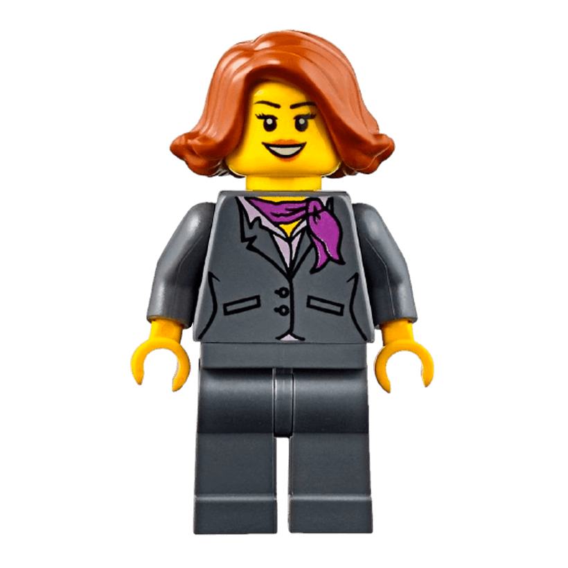 Фигурка Lego Harbor 973pb0639 Dark Bluish Gray Jacket with Magenta Scarf City cty0623 Б/У - Retromagaz